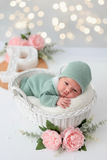 Saídas de maternidade: jardineiras, camisola e gorro outono inverno