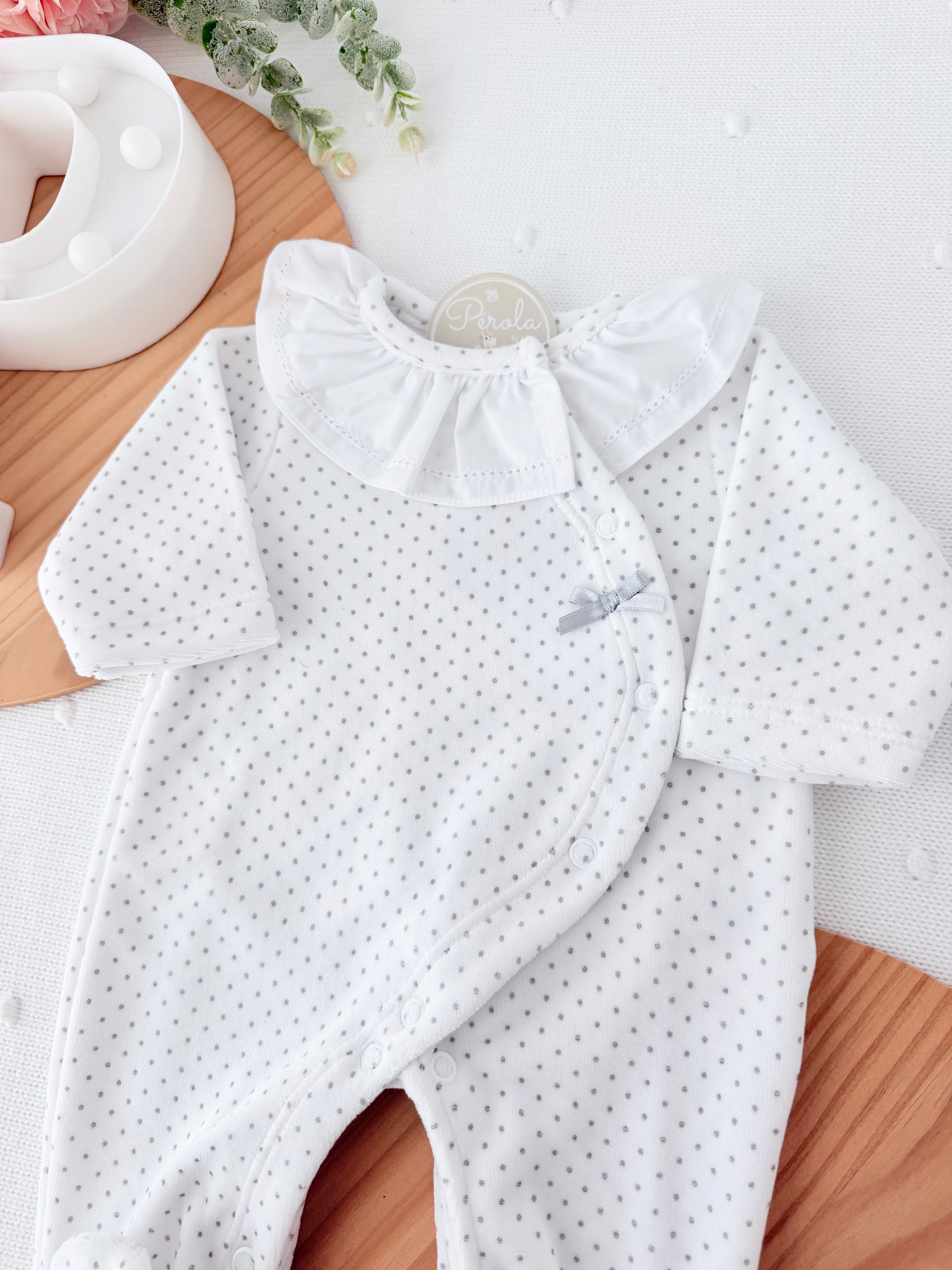 Babygrow Carinho pintinhas VELUDO golinha grande
