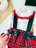 Conjunto xadrez de Natal: fofo e blusa