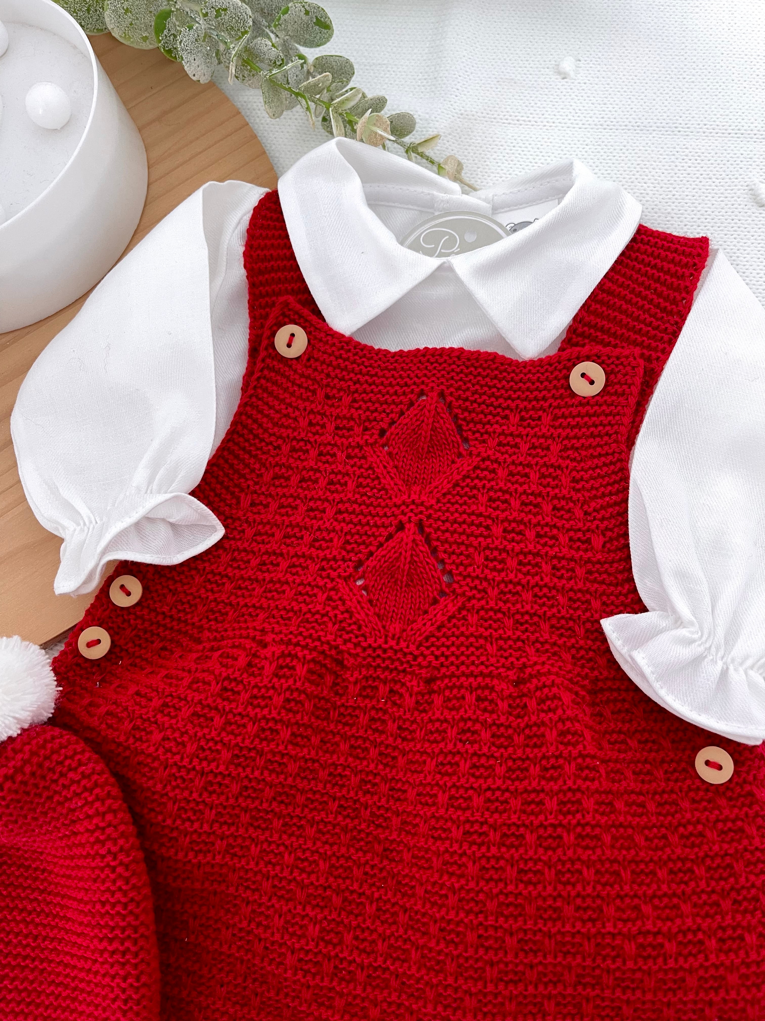 Saída maternidade em vermelho menino- Outono/Inverno