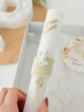 Conjunto para Batizado: vela, toalha e concha Batizado Pomba