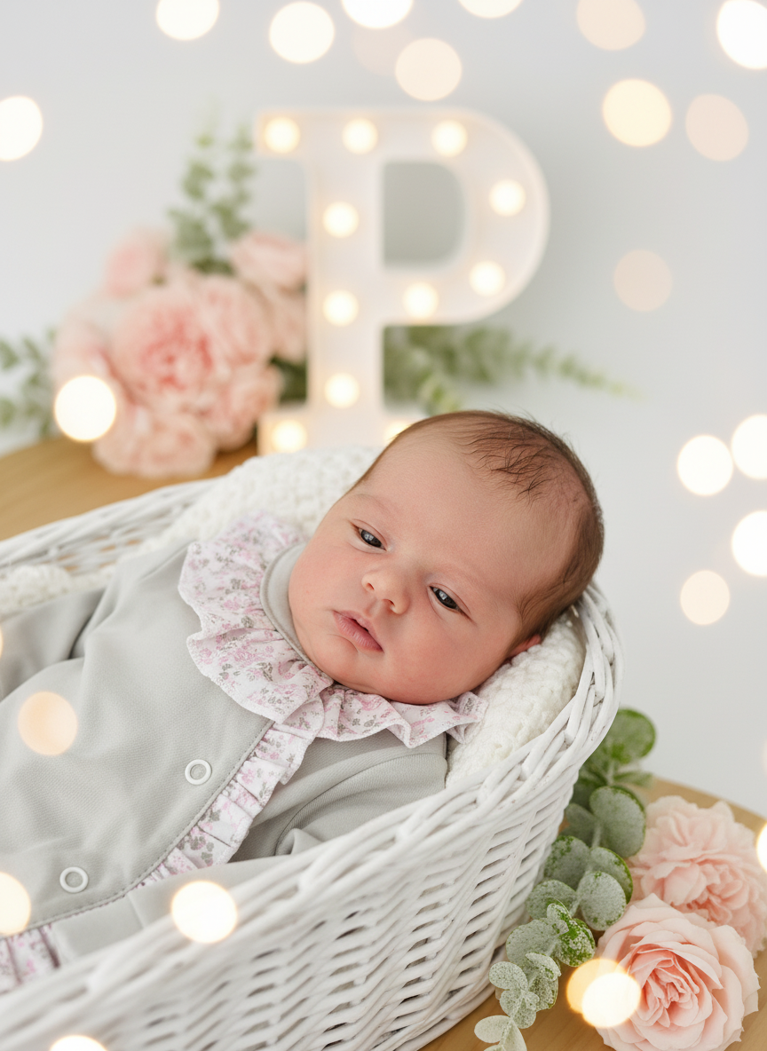 Babygrow tema flores em algodão