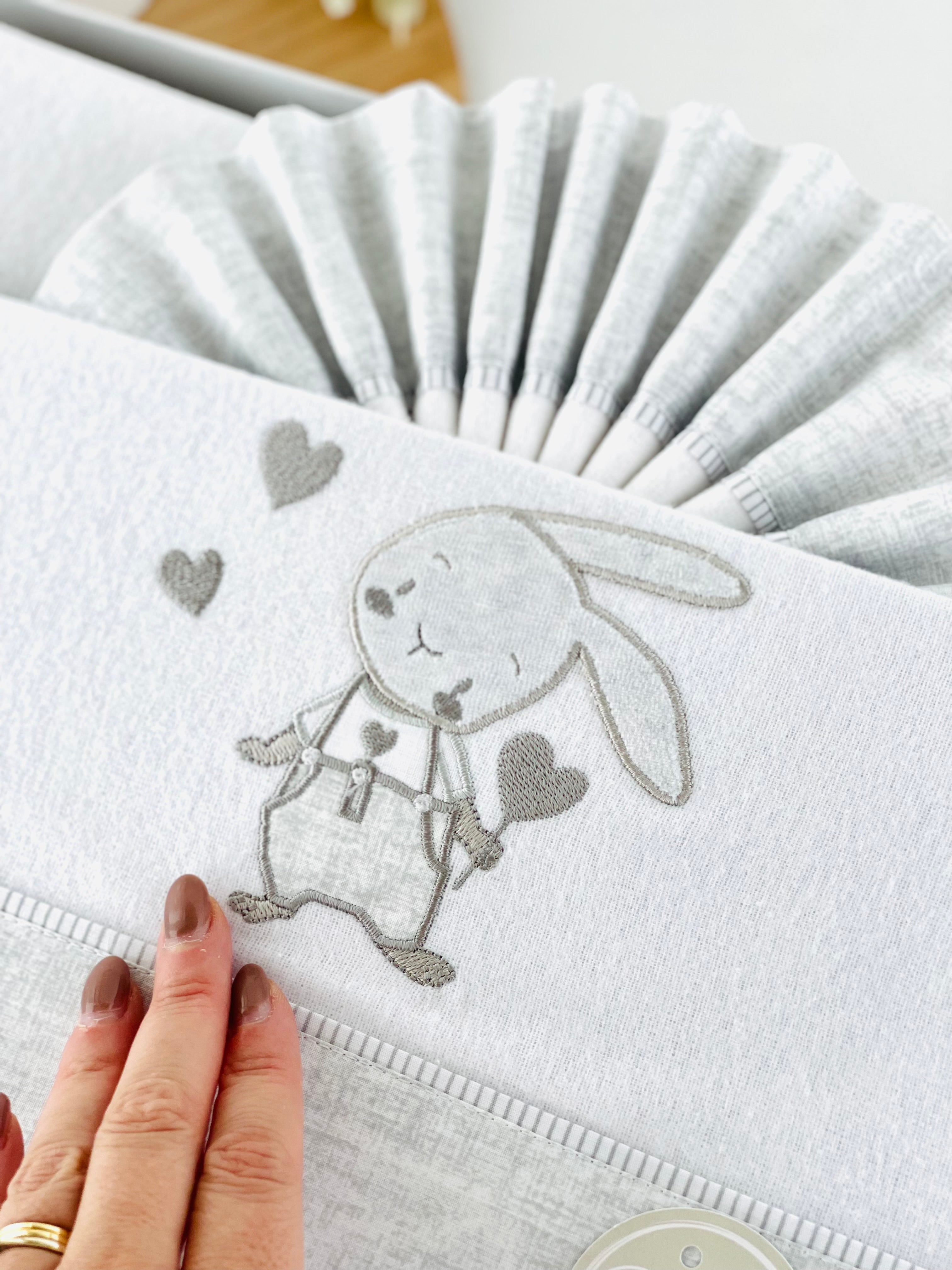 Lençóis flanela cama de grades- coelhinho