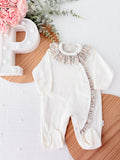 Babygrow Pérola tema flores em algodão