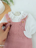 Conjunto recém nascido menina rosa velho : 3peças Outono/Inverno