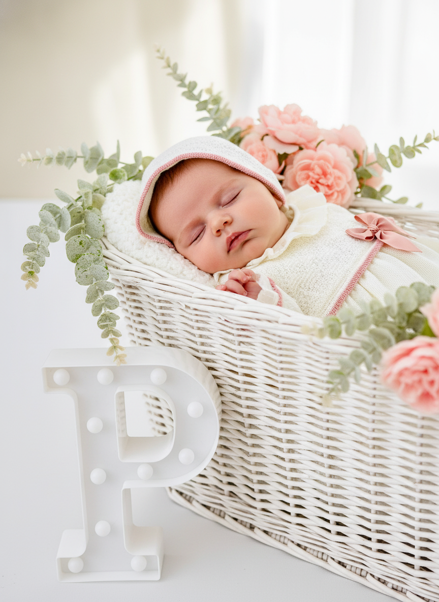 Vestido e touca Pérola -Outono Inverno