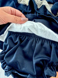 Vestido e tapa fraldas em veludo coleção premium