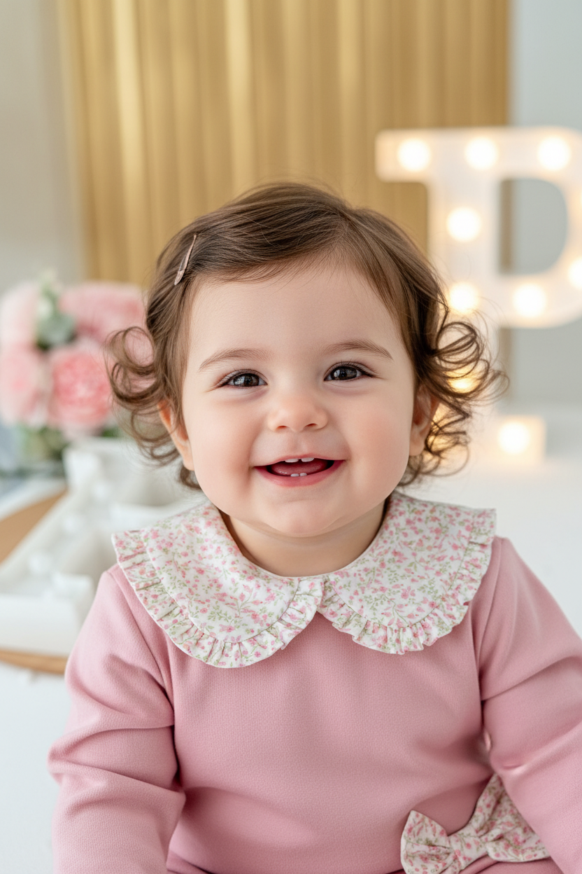 Conjunto rosa velho: túnica e calças 3 a 12M
