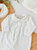 Babygrow bolinha veludo pérola