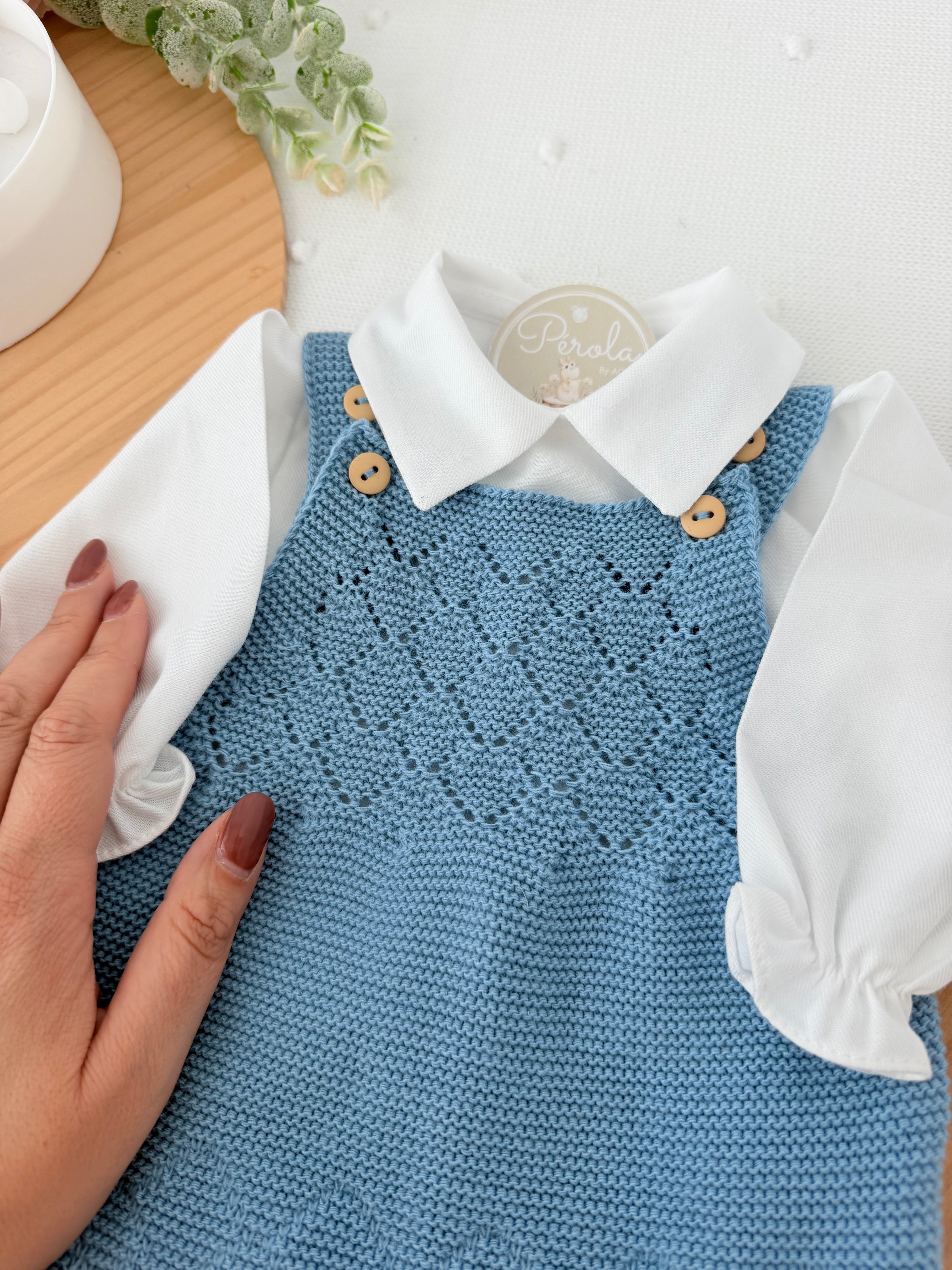 Saída maternidade menino azul cobalto  : 3 peças Outono/Inverno