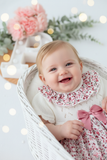 Vestido tema flores e laço 3-12M