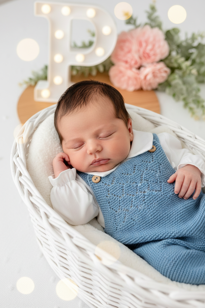 Saída maternidade menino azul cobalto  : 3 peças Outono/Inverno