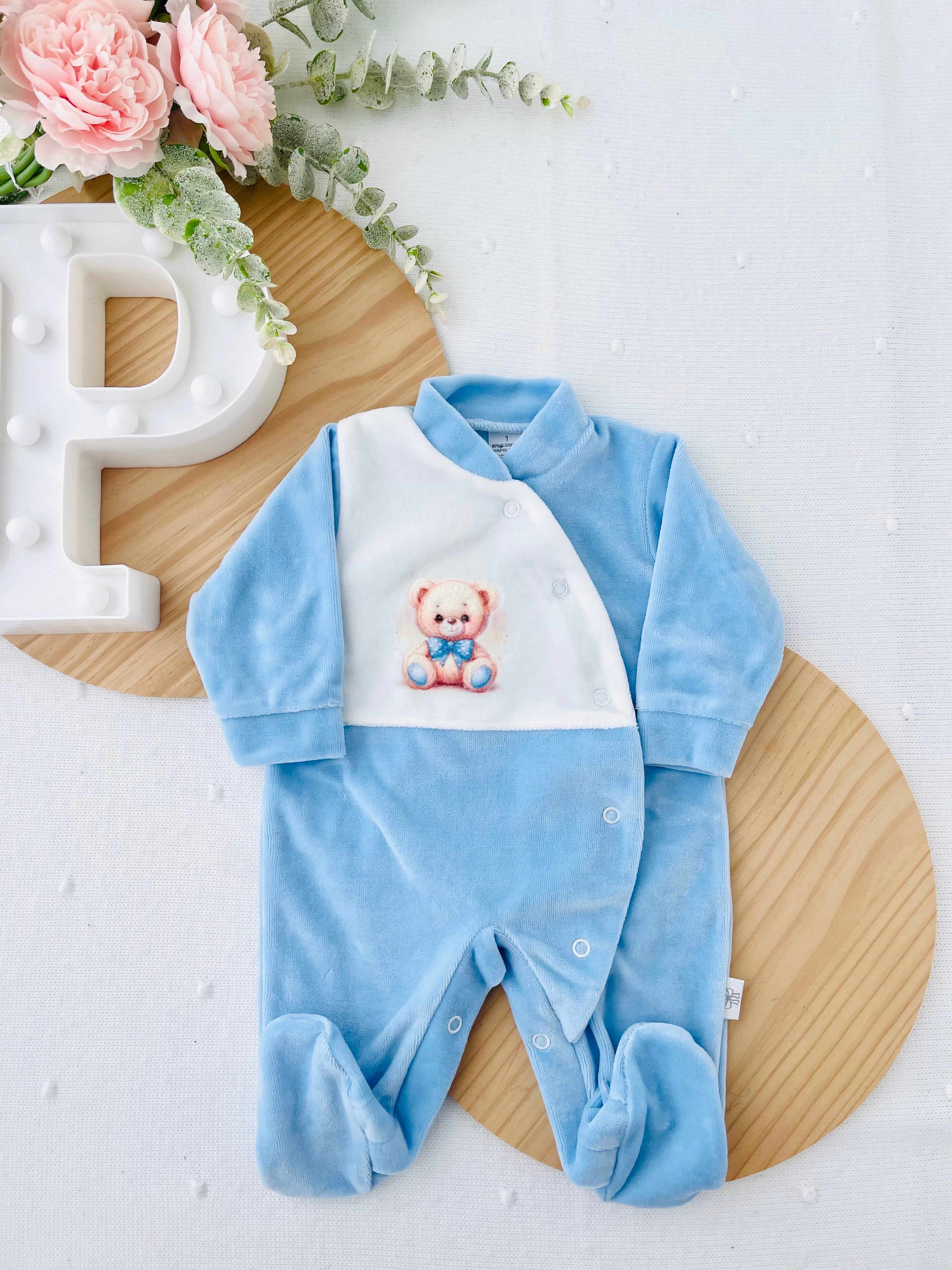 Babygrow tema ursinho em veludo