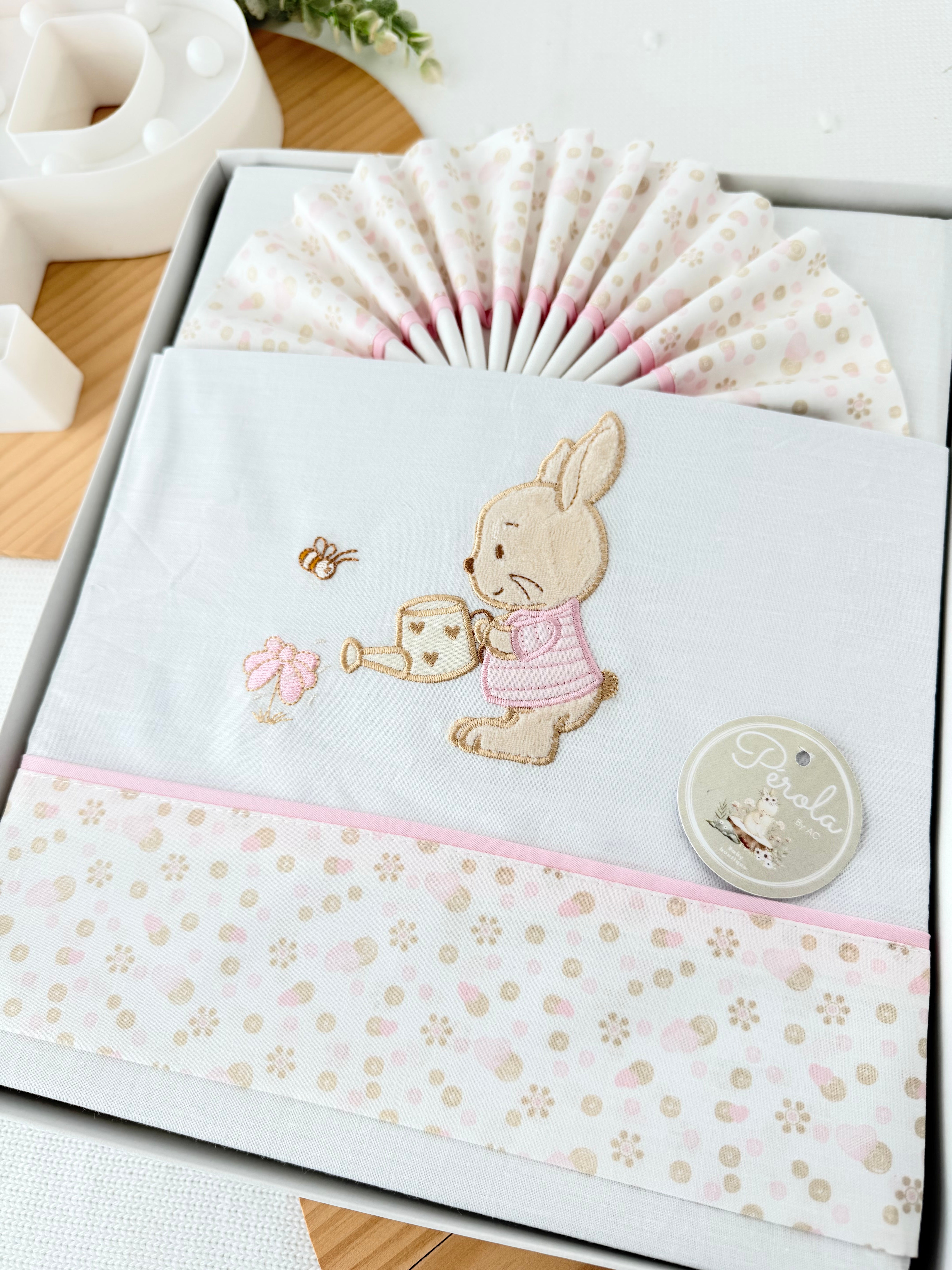 Lençóis algodão cama de grades coelhinhos 60x120cm