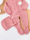 Saída de maternidade quadradinhos: Babygrow e touca