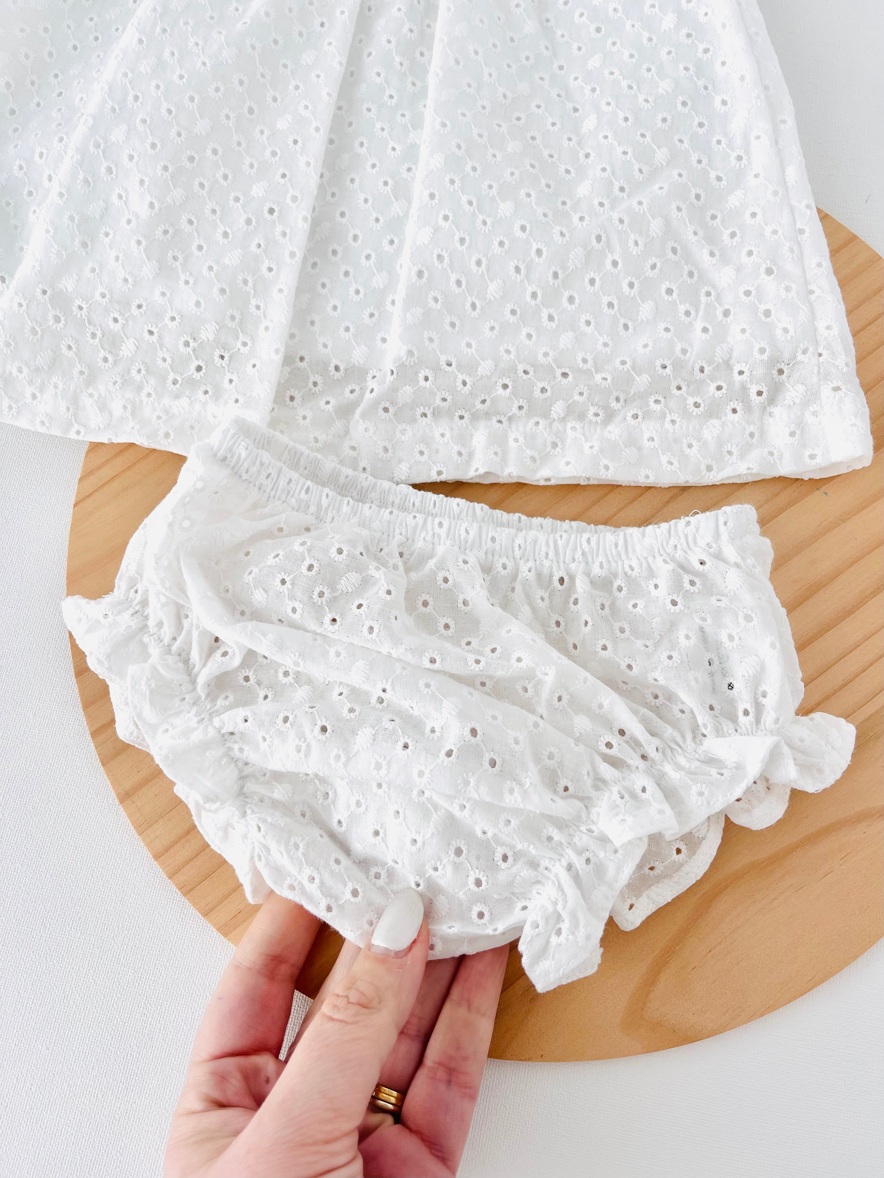 Conjunto Maria : vestido e tapa fraldas