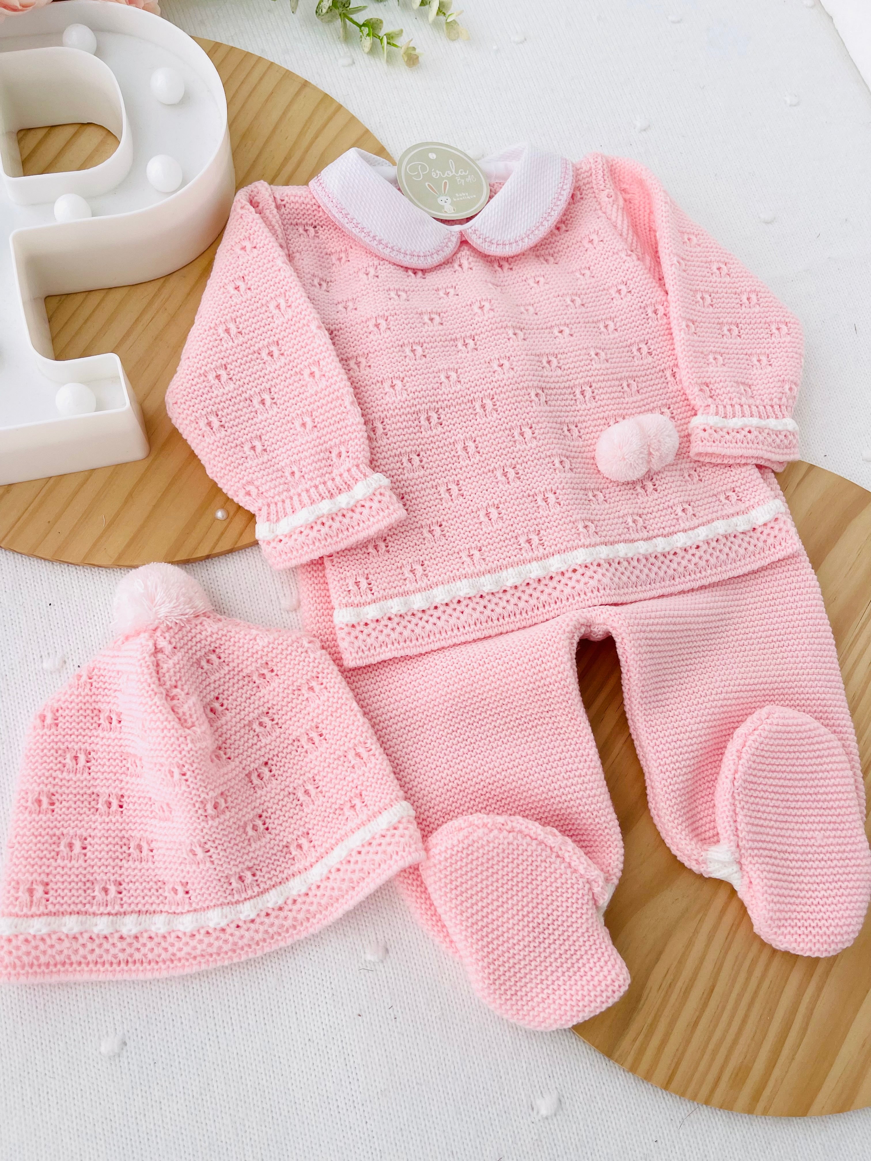 Conjunto pompom Outono/Inverno : camisola, calças e gorro