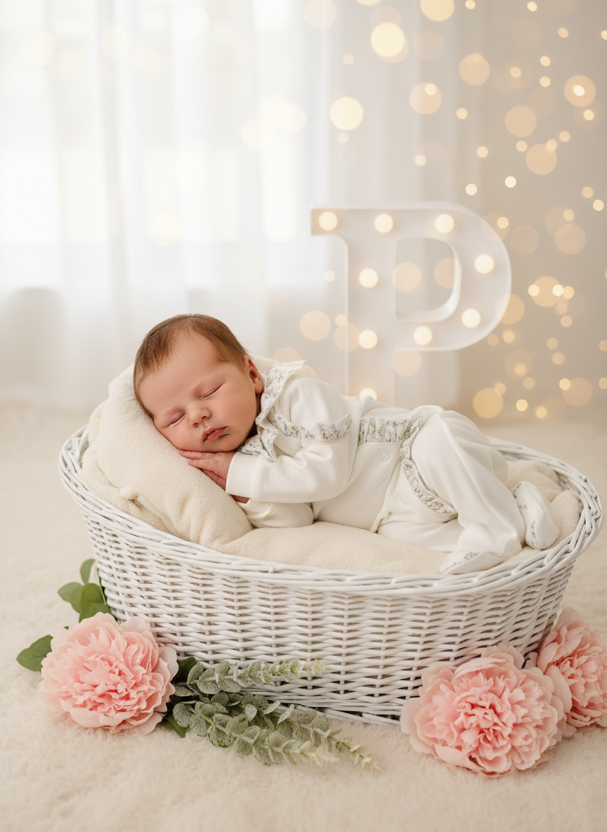 Babygrow tema flores em algodão