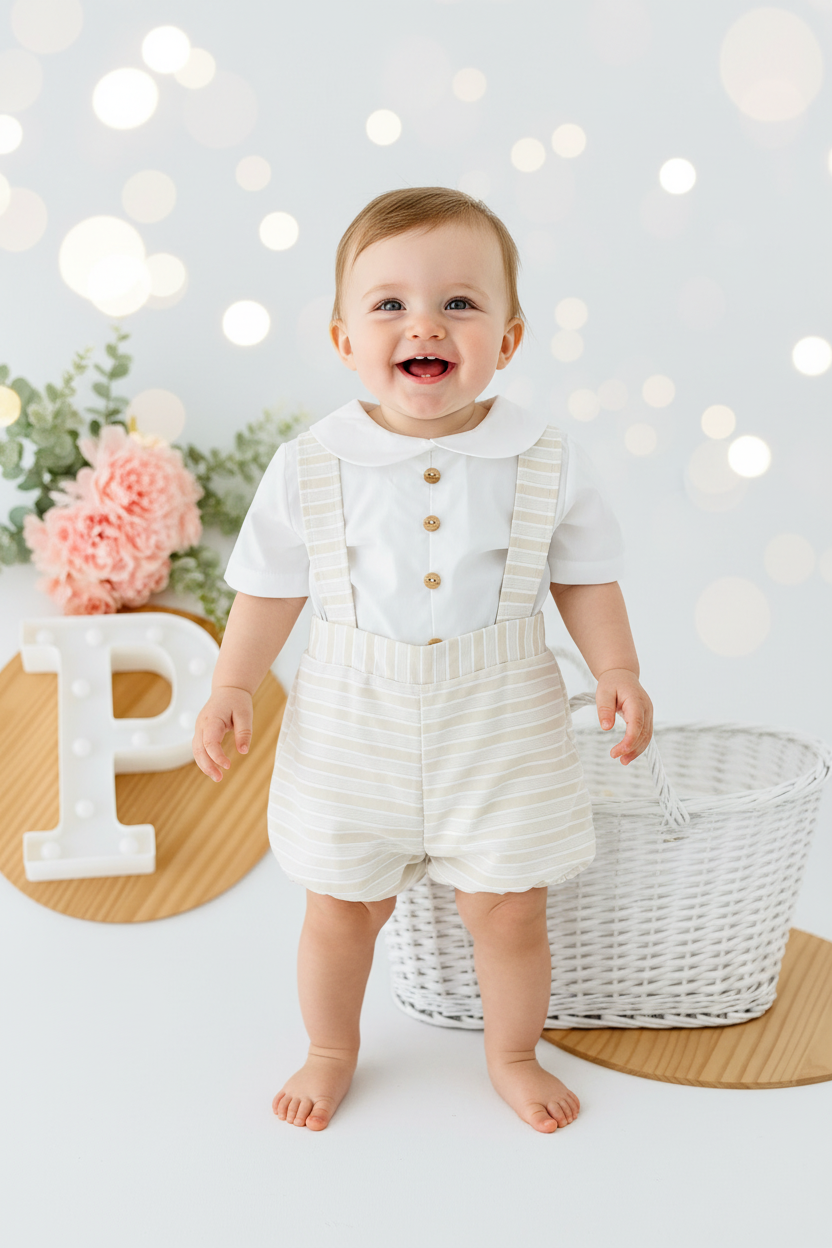Conjunto pérola menino: fofo e camisa