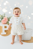 Conjunto pérola menino: fofo e camisa
