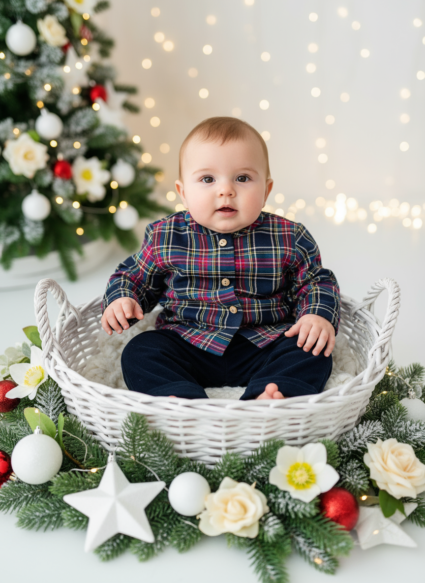 Conjunto xadrez: calças bombazine e camisa