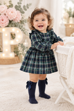 Vestido xadrez verde menina- 6-12-18M