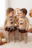 Conjunto raposa: camisola e saia/tapa fraldas