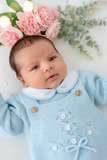 Saídas de maternidade: jardineiras, camisola e gorro outono inverno