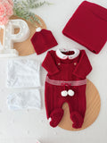 Pack saída de maternidade vermelho com manta