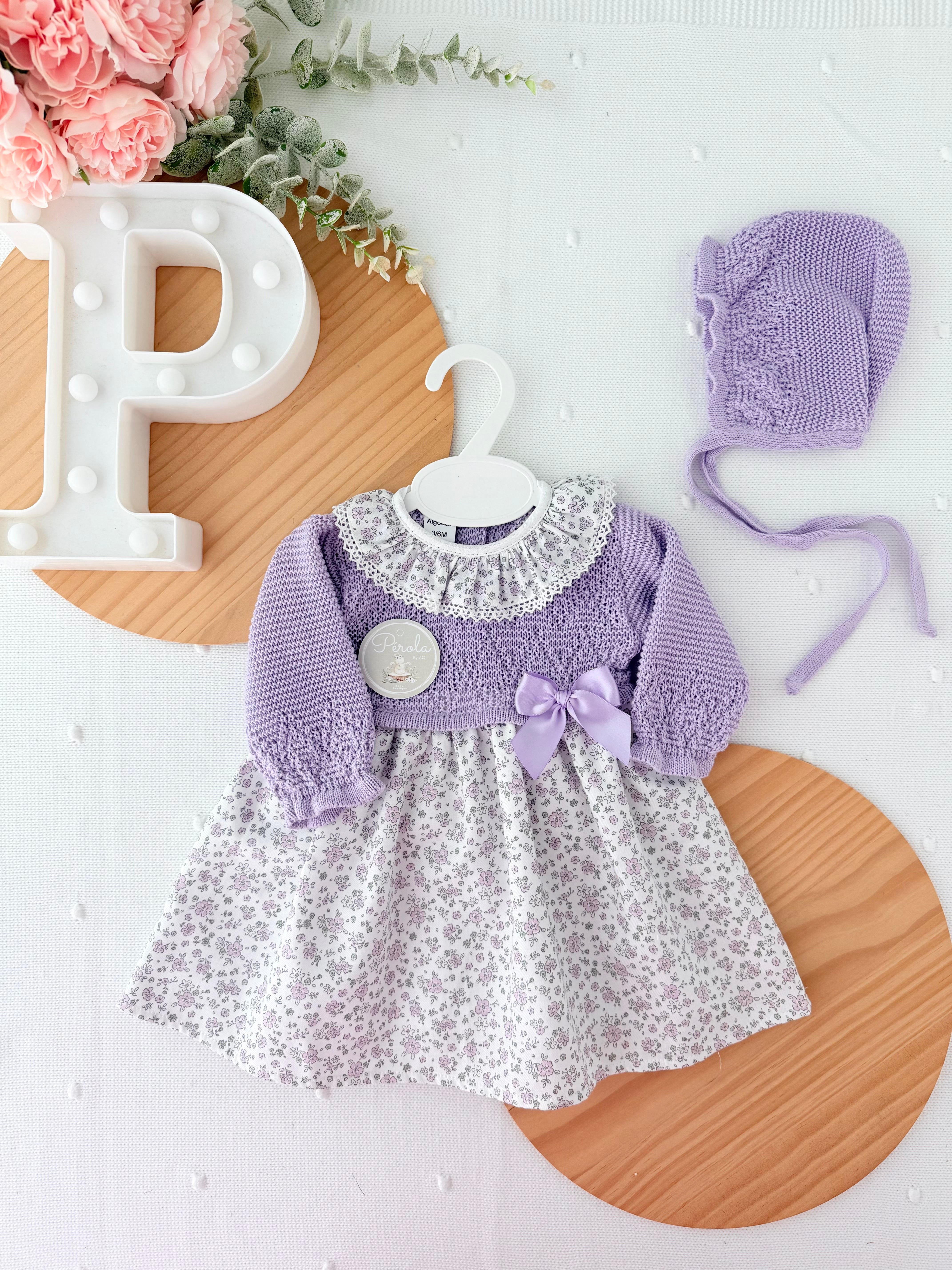 Vestido e touca Primavera/verão