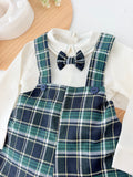 Conjunto xadrez verde menino 6-12-18M