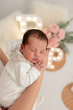Babygrow tema flores em VELUDO pérola