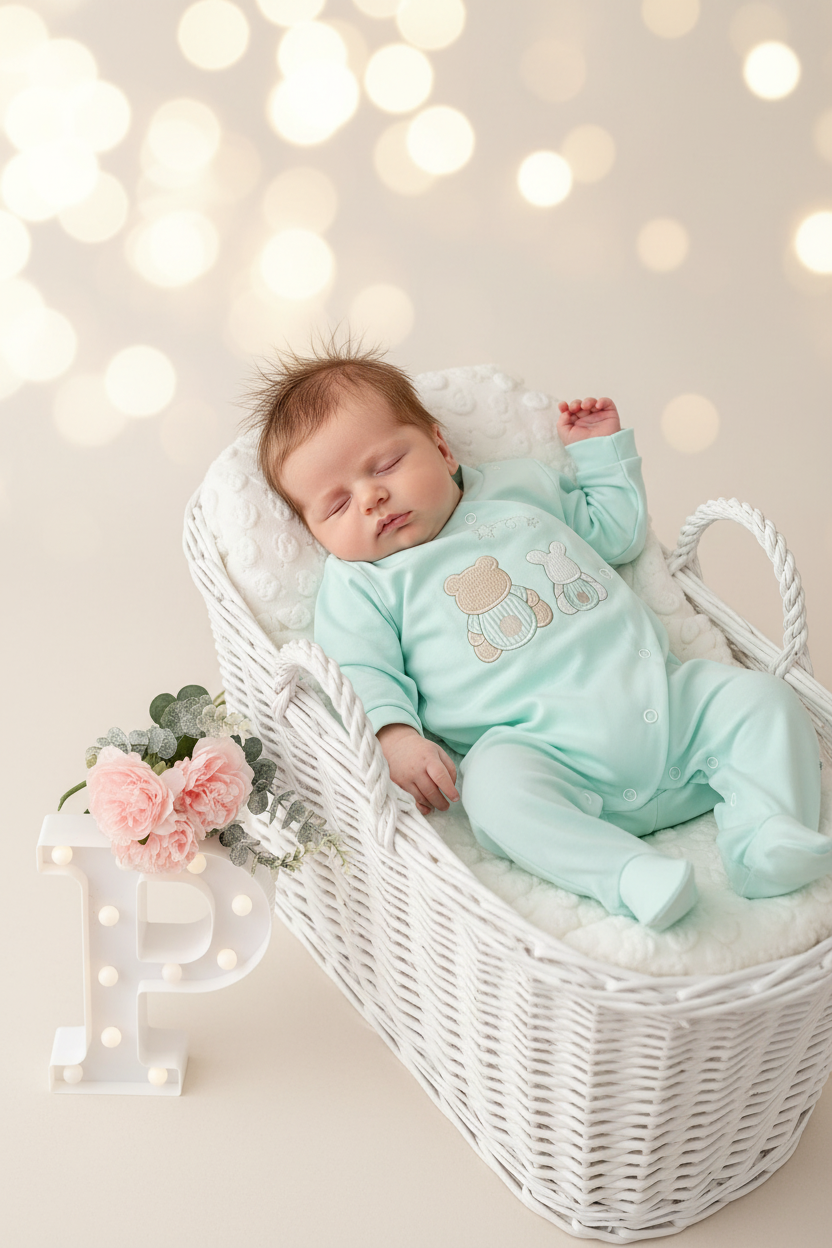 Babygrow algodão unissexo 3m 6m 9m e 12m