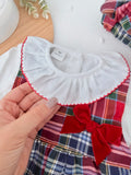 Conjunto xadrez : vestido, blusa e bóina
