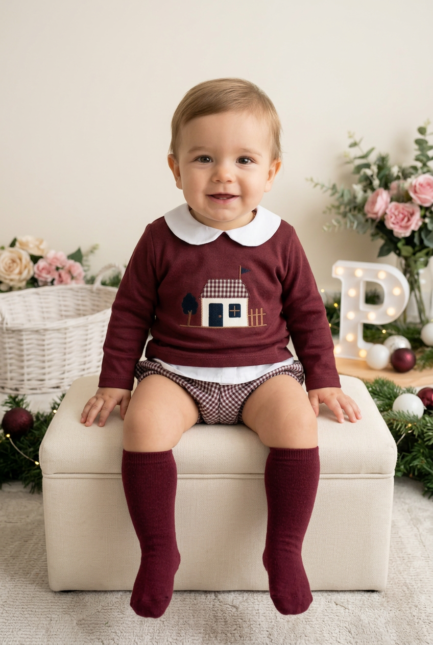 Conjunto casinha unissexo: camisola e calções