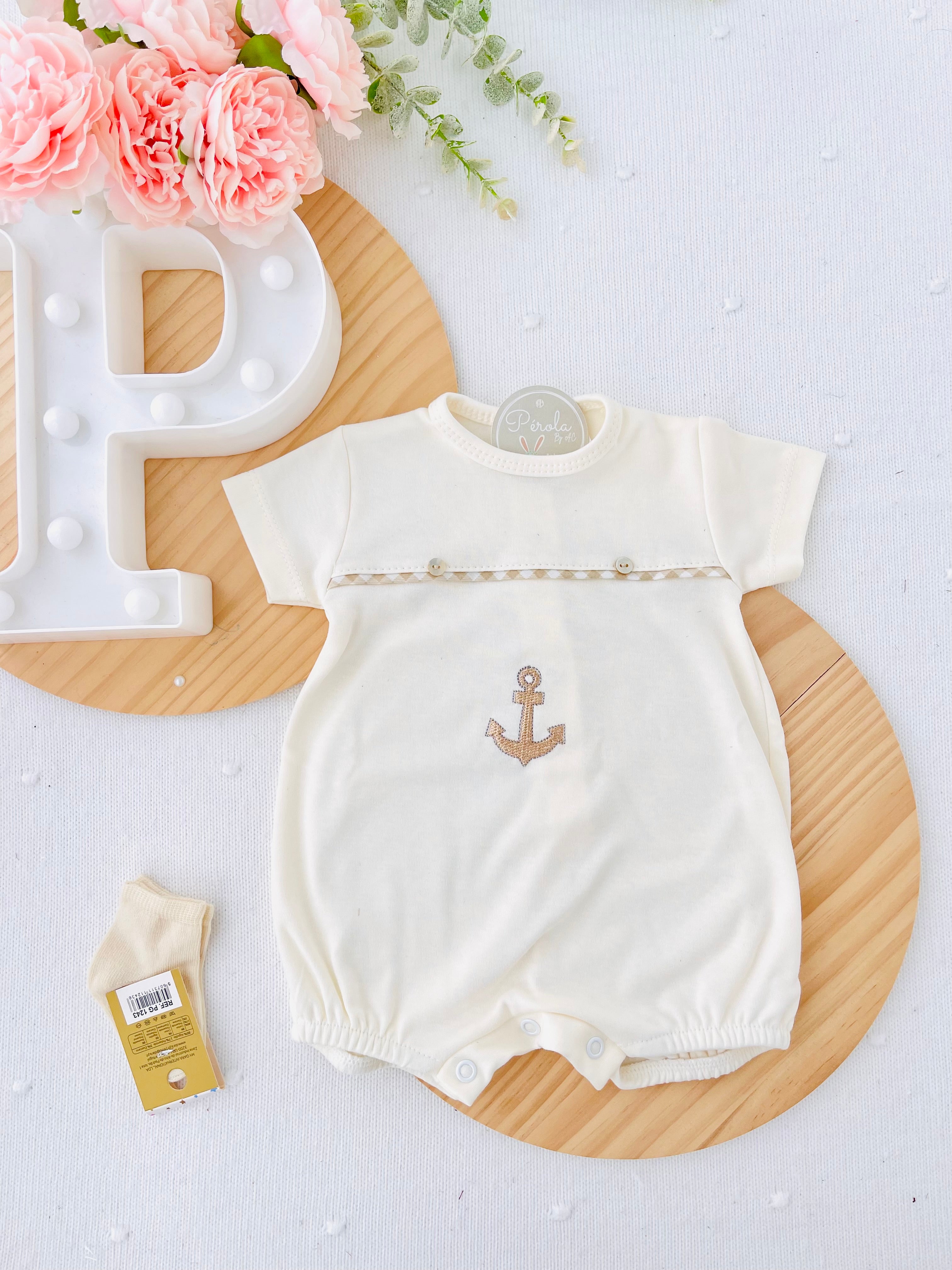 Macacão algodão âncora