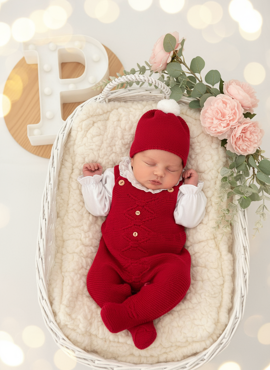 Saída maternidade vermelho menina Outono Inverno