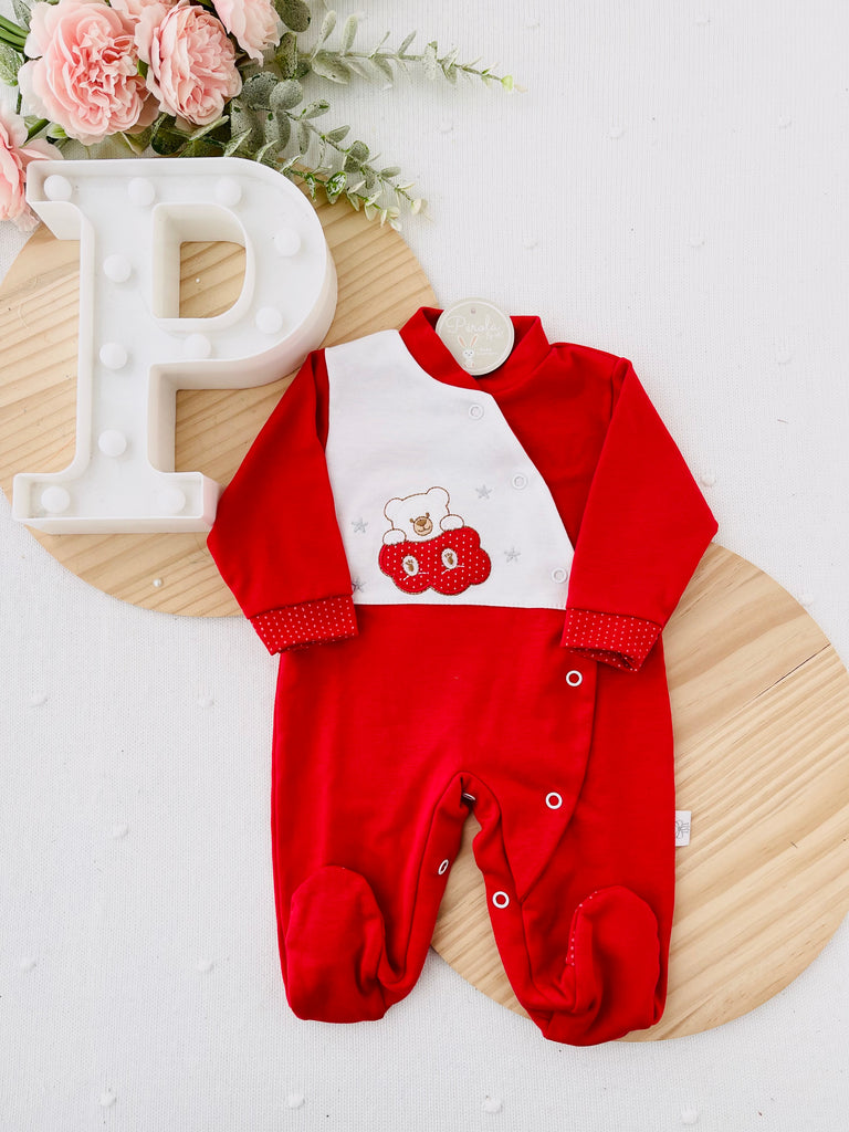 Babygrow vermelho algodão
