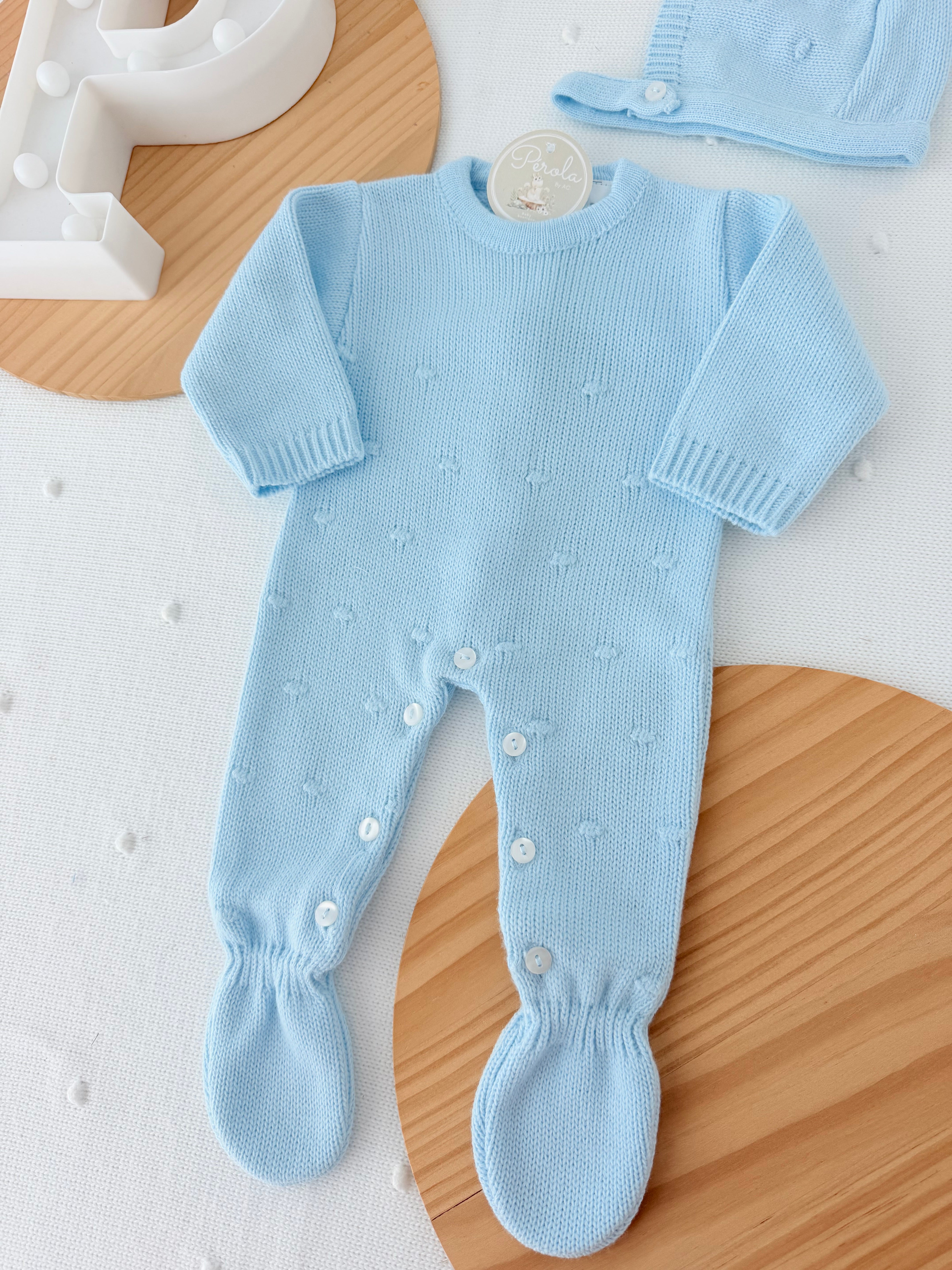Babygrow e touca malha Outono Inverno