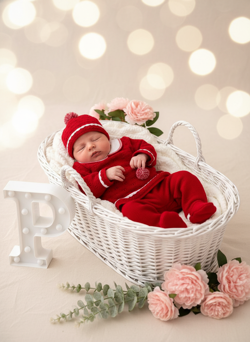 Conjunto pompom Outono/Inverno : camisola, calças e gorro