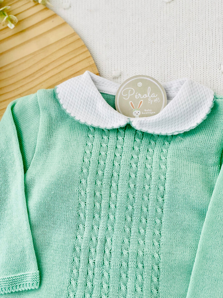 Conjunto malha fina: camisola,calças e touca Primavera/Verão