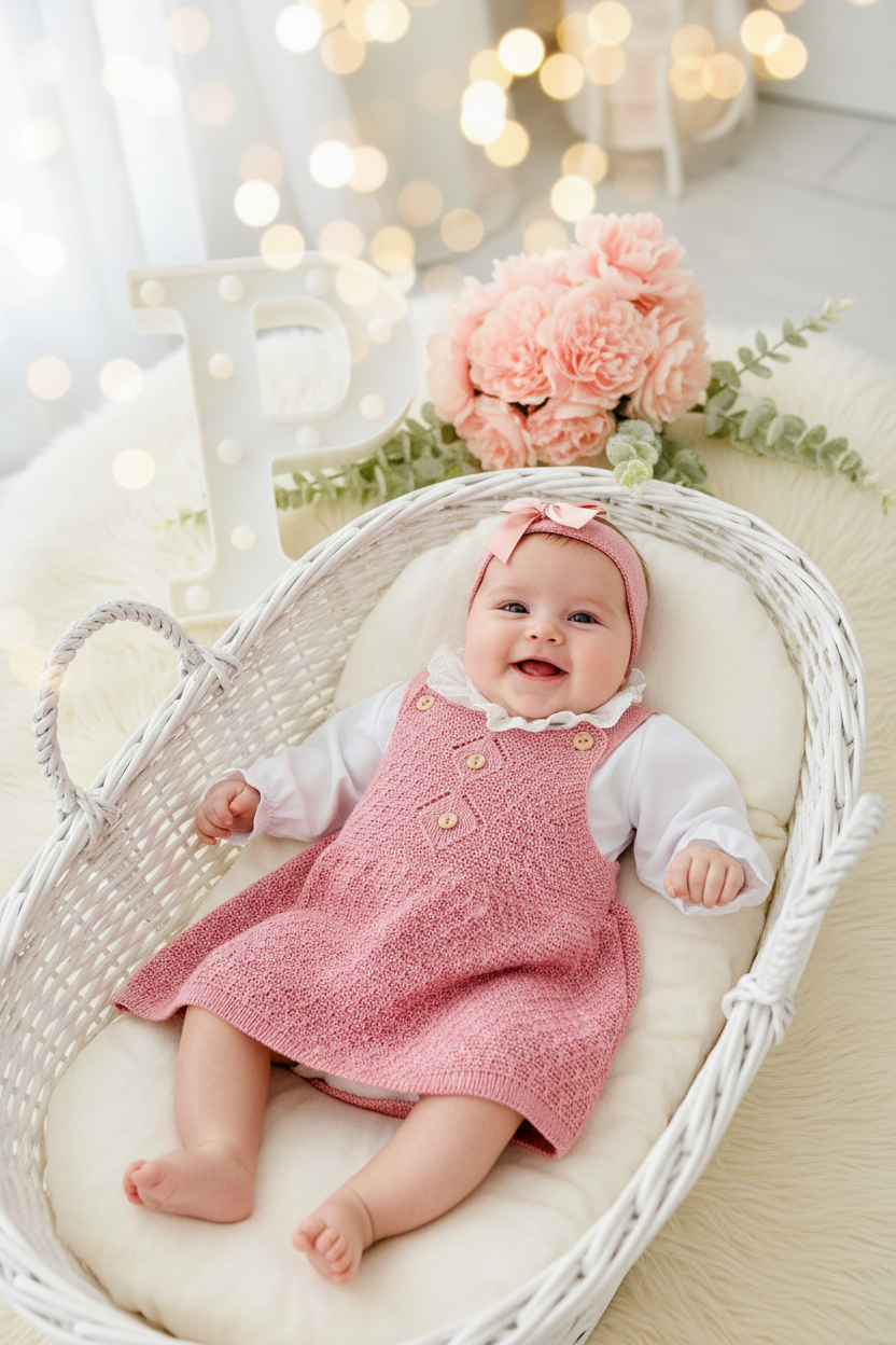 Conjunto Rosa Velho: vestido, blusa e fita com laço
