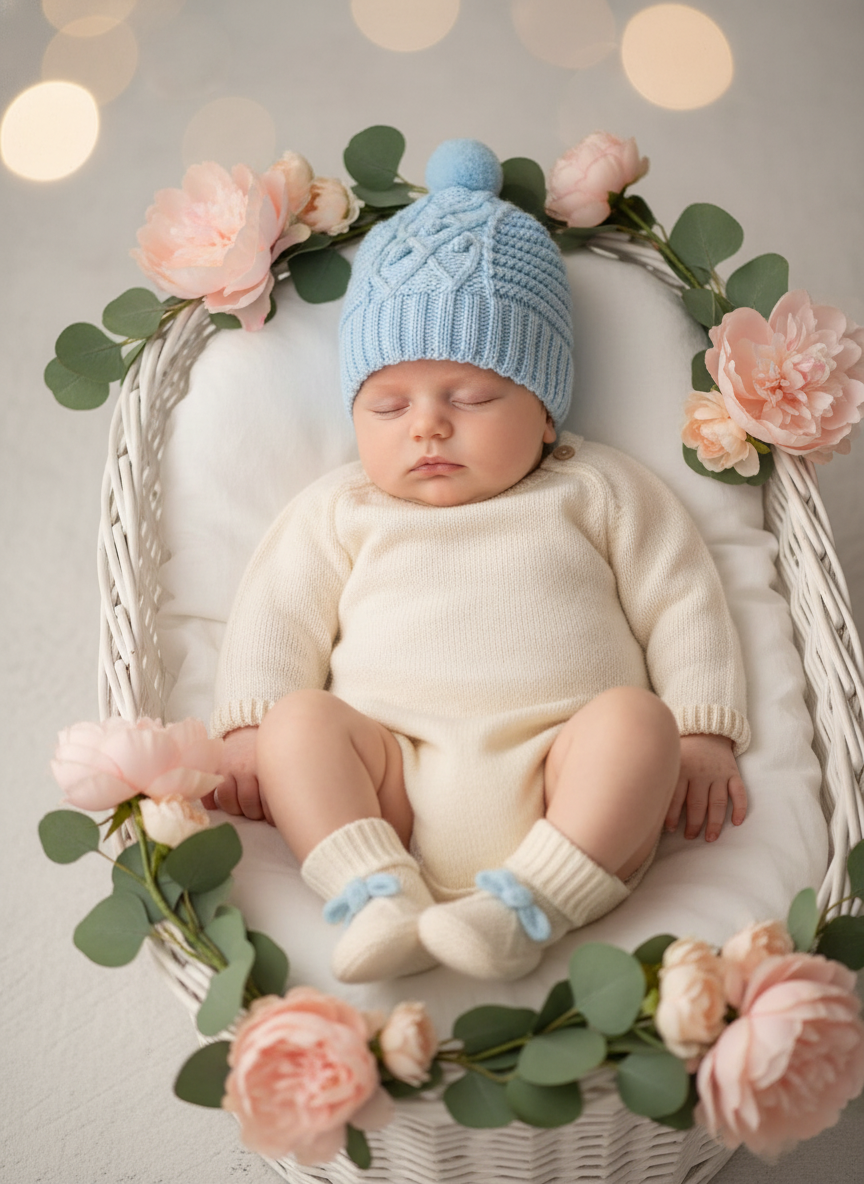 Gorro em malha com pompom