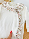 Babygrow tema flores em VELUDO