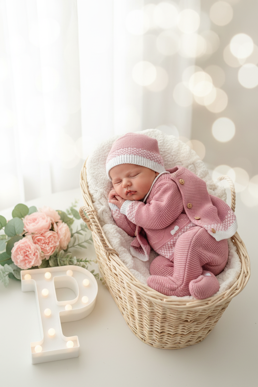 Saída de maternidade ursinho- casaco, jardineiras, camisola e gorro