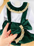 Conjunto renda dourada: blusa e saia com alças