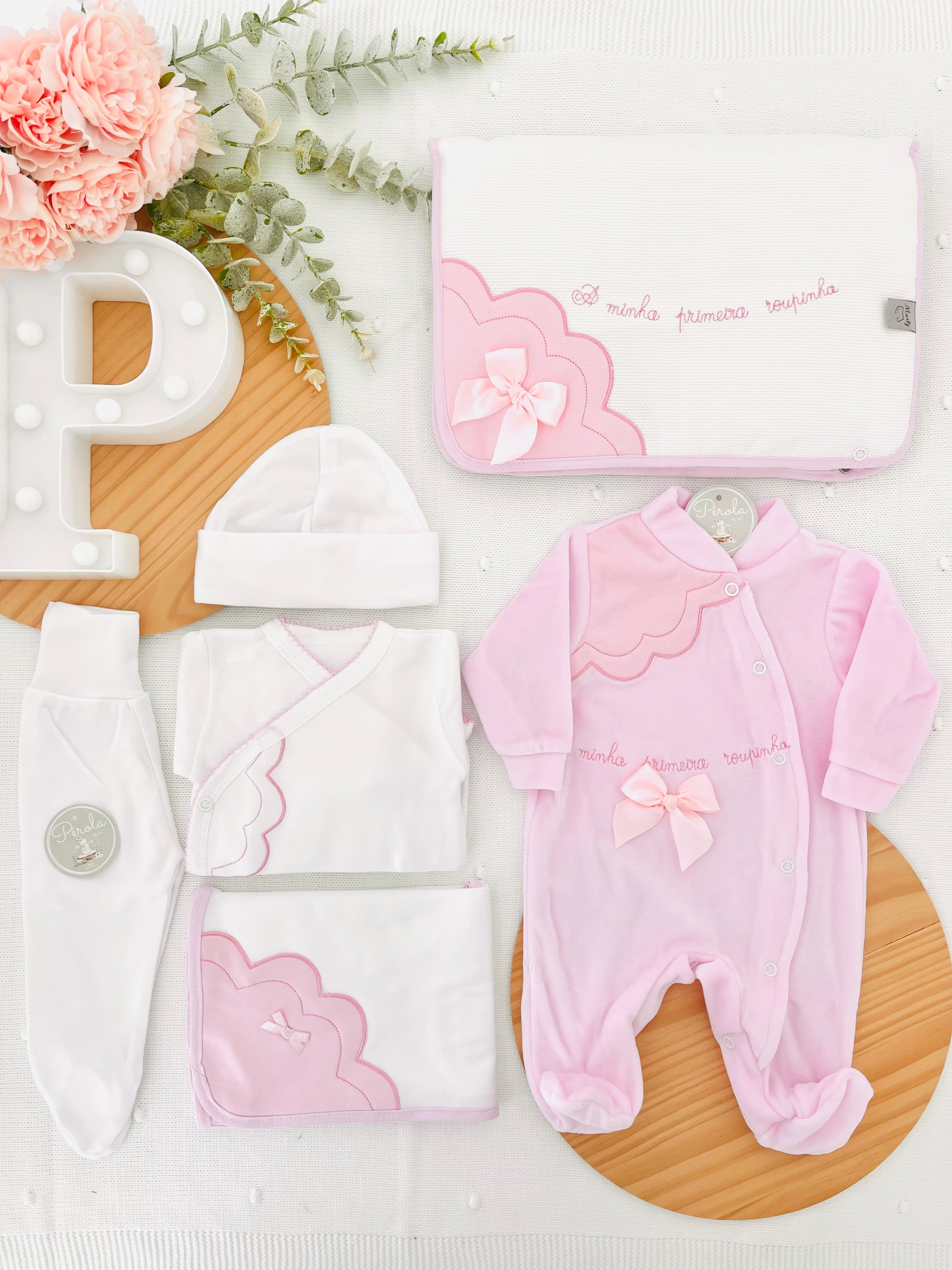 Conjunto primeira roupinha veludo