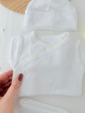 Conjunto primeira roupinha veludo em Amarelo