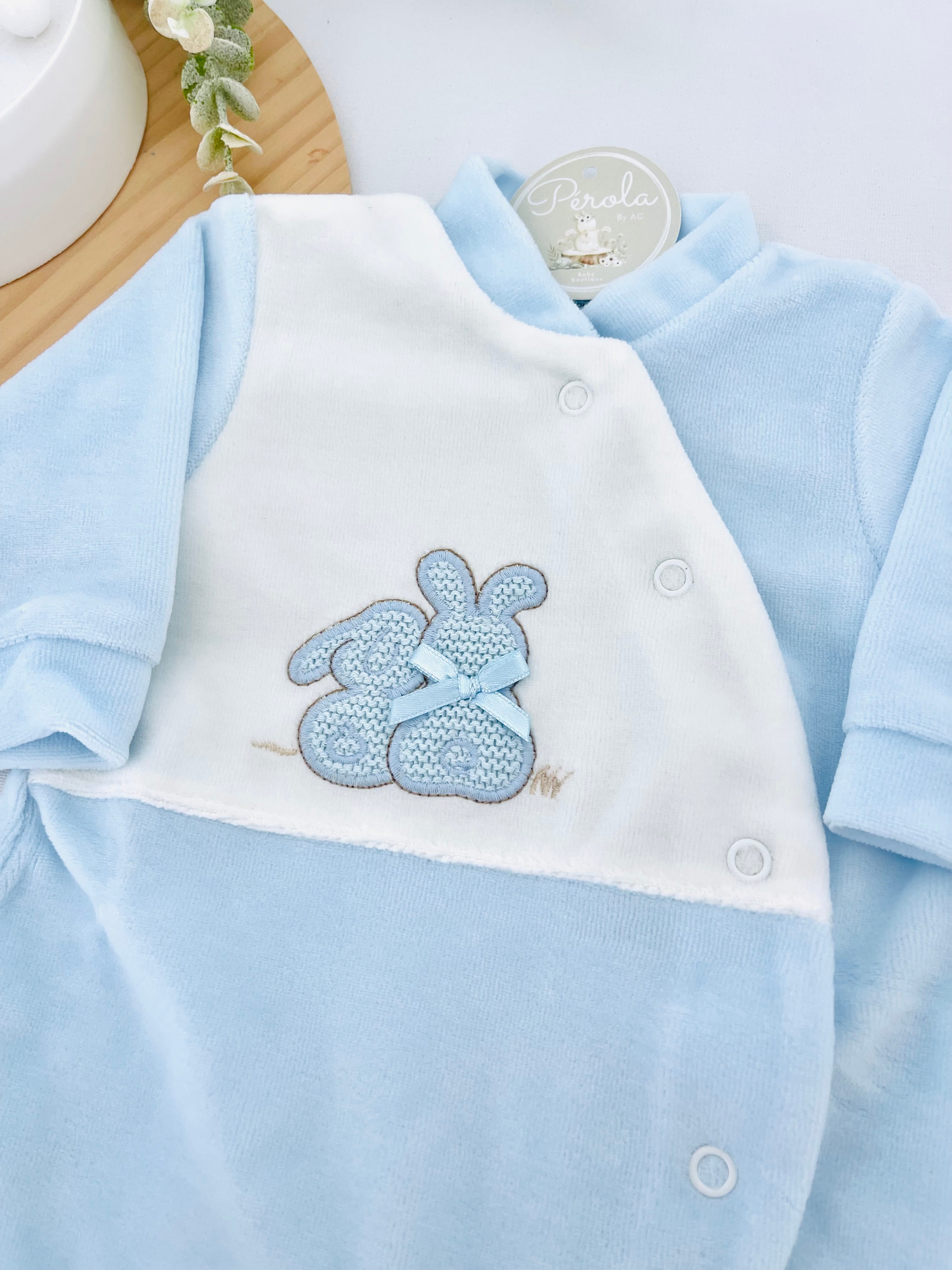 Babygrow tema coelhinhos em malha