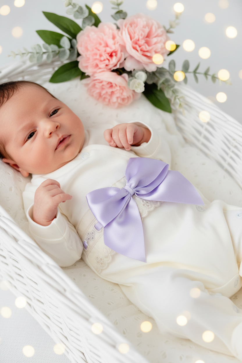 Babygrow pérola com renda